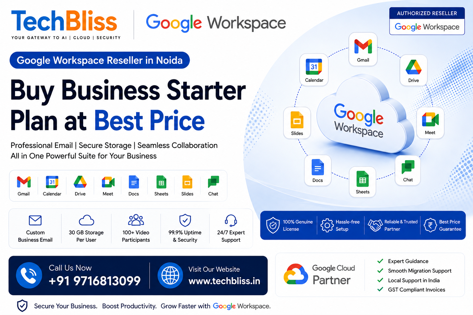 Google Workspace Reseller in Noida — Buy Business Starter Plan at Best Price | TechBliss Solutions blog image