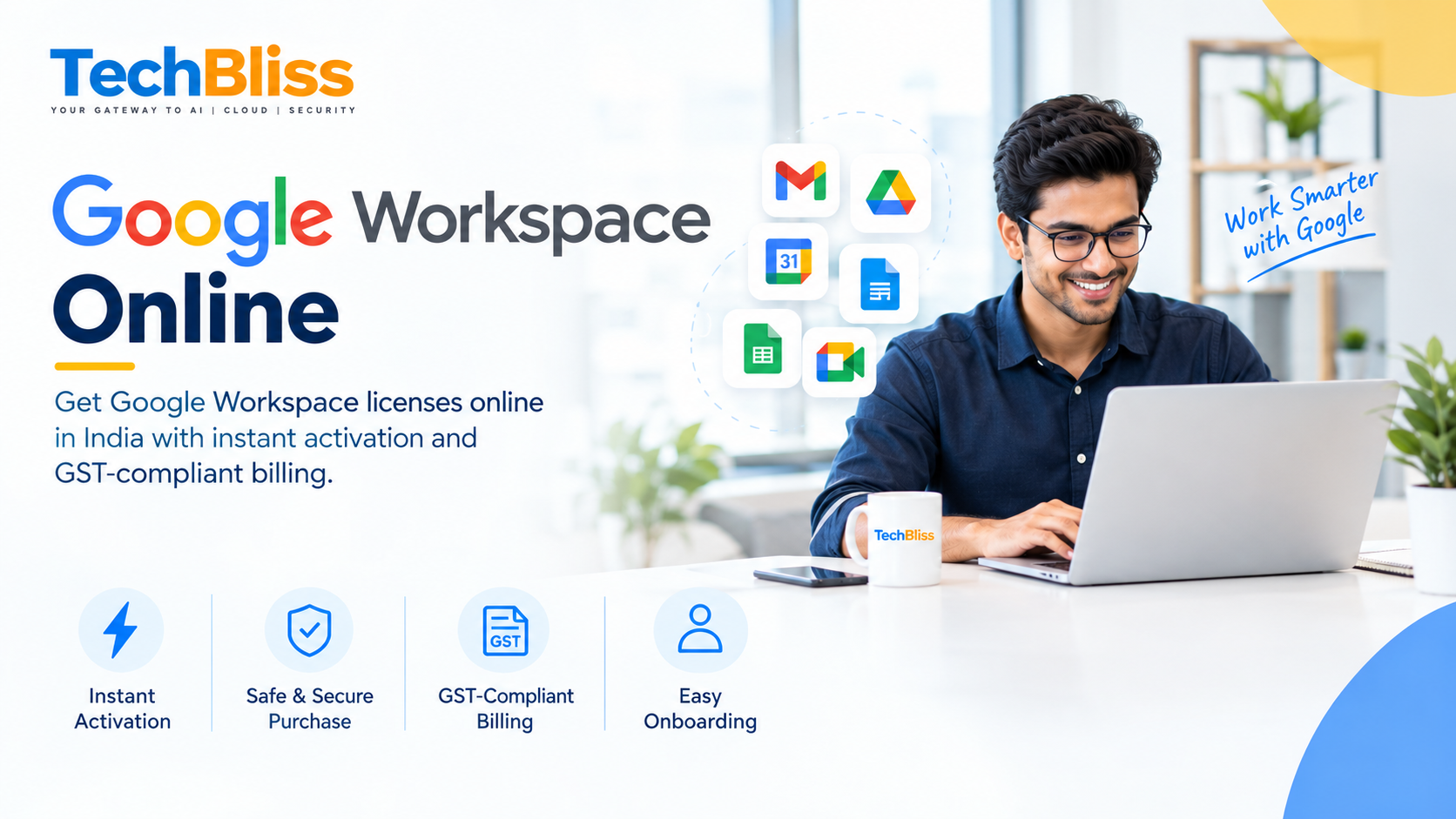 Buy Google Workspace licenses online in India with instant activation